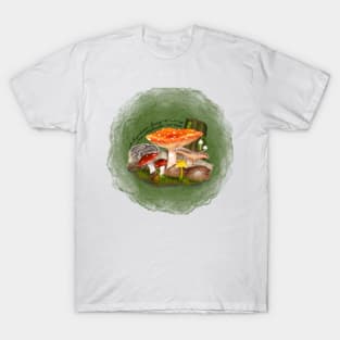 Raindrops Bring Mushrooms and Moss T-Shirt